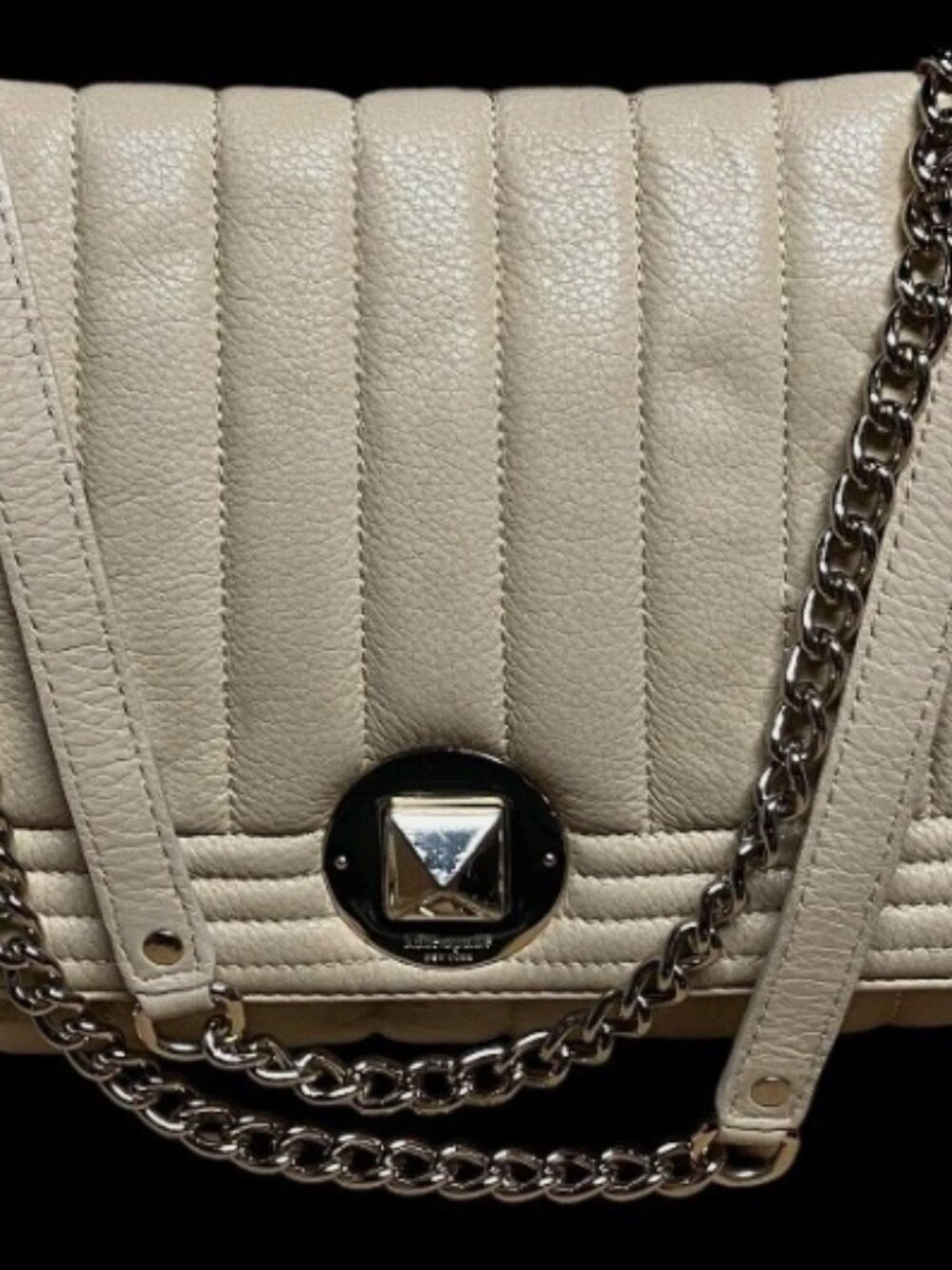 KATE SPADE NEW YORK CLASSIC GOLD COAST BEIGE QUILTED LEATHER PURSE ADJ STRAP - Picture 10 of 13